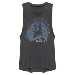 NEW Next Level Apparel Disney Frozen II Women's Sleeveless Tank Top Grey/Blue